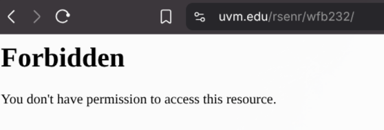Access denied on the original course page